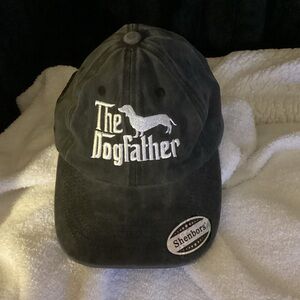 Black 'The Dogfather' Dog Hat